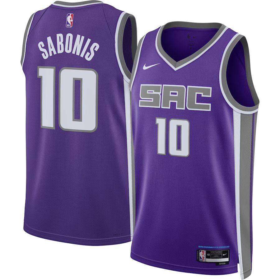 Men Sacramento Kings 10 Domantas Sabonis Nike Purple 2022-23 Swingman NBA Jersey